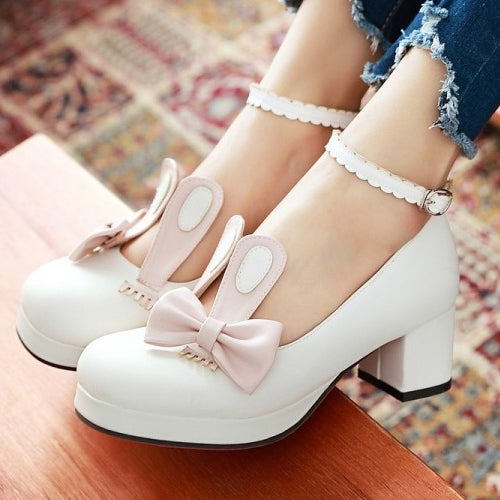 Rabbits Ears Bowknot Sweet Lolita Shoes - Product - 4