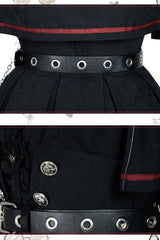 Black Punishment Execution Officer Series Military Style Shirt and Skirt Set Gothic Lolita Dress - Product - 10