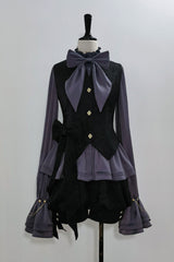 Purple Hunting Rabbits Long Sleeves Bowknot Gothic Vintage Ouji Fashion Lolita Blouse - Product - 3