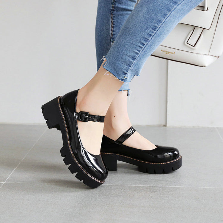 PU Leather Puppy Heel Classic Lolita Shoes 4 Colors - Black - 1