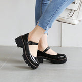 PU Leather Puppy Heel Classic Lolita Shoes 4 Colors - Black - 1