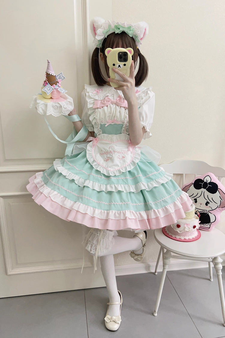 Cat Ear Story Multi-layer Ruffle Bowknot Sweet Lolita Jsk Dress 4 Colors - Product - 19