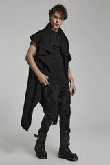 Spiked Hem Doomsday Irregular Mens Steampunk Vest 2 Colors - Product - 2