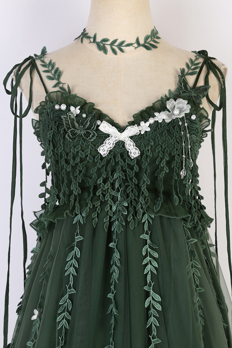 Green Forestry Asymmetric Hem Sweet Chinese Style Lolita Jsk Dress - Product - 15