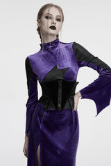 Black Batwing Lace-Up Women's Gothic Underbust Corset - Product - 2