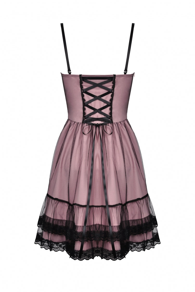 Pink Sleeveless Multi-Layered Lace Women's Lolita Slip Dress Graduation Dress - Product - 11