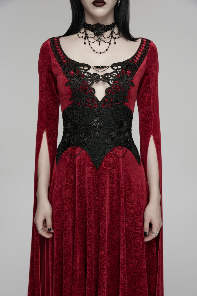 Black Embroidered Lace Lace-Up Slim Fit Chain-Decorated Women's Gothic Elegant Luxurious Underbus Corset - Product - 7