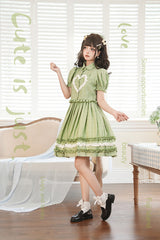 [Buji Island] Sleeveless Ruffle Bowknot Sweet Lolita Jsk Dress 4 Colors - Product - 14