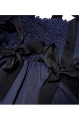 Blue Strap Big Bow Streamer Super Cool Stitching Lace Suspender Women's Gothic Dress - Product - 10