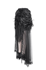 Black Multi-layer Stitching Lace Womens Gothic Skirt - Product - 8