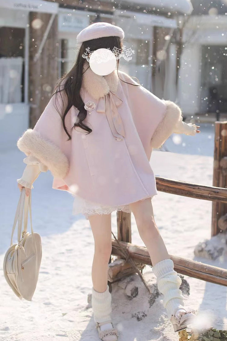 Pink [Bella] Long Sleeves Single Breasted Sweet Lolita Woolen Coat - Product - 2