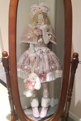 Pink [Sweet Dessert Cat] Print Ruffle Bowknot Lace Sweet Princess Lolita Dress Set - Product - 9