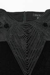 Black Ruffle Rose Embroidery Lace-Up Women's Gothic Fishtailed Skirt - Product - 5