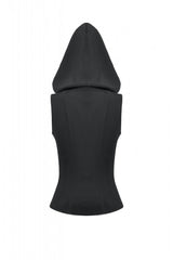 Black Sleeveless Studded Zippered Women's Punk Hooded Vest - Product - 16