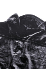 Black Long Sleeves Irregular Moon-shaped Zipper Women's Punk Crop Top with Cat's Ears Hood - Product - 13