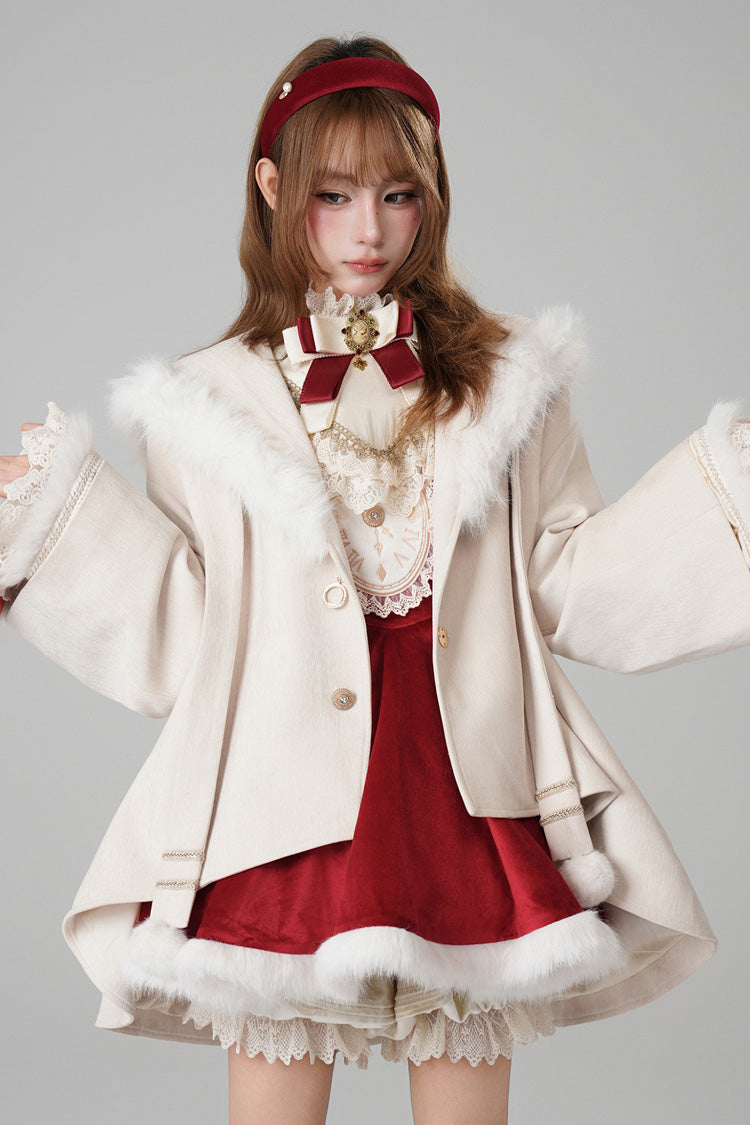 Beige [Clock of Reincarnation Cycles] Cat Ears Magic Hooded Sweet Lolita Coat Cloak - Product - 7