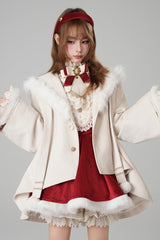 Beige [Clock of Reincarnation Cycles] Cat Ears Magic Hooded Sweet Lolita Coat Cloak - Product - 7