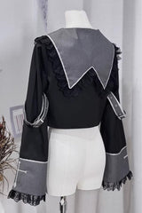 Black [Rules of the Otherworld] Long Sleeves Gothic Ouji Lolita Shorts Coat Set - Coat - 7