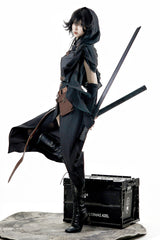 Black/Grey [Phantom of the Night] Sleeveless Lace-Up Fashion Gothic Punk Lolita Dress - Product - 17