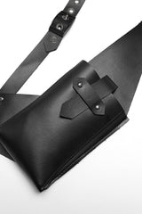 Black Faux Leather Vest Straps Men's Steampunk Vest Bag - Product - 7
