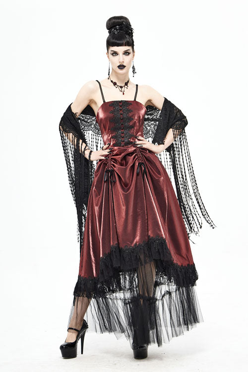 Red Gothic Tube Top Layered Womens Dress - Product - 2