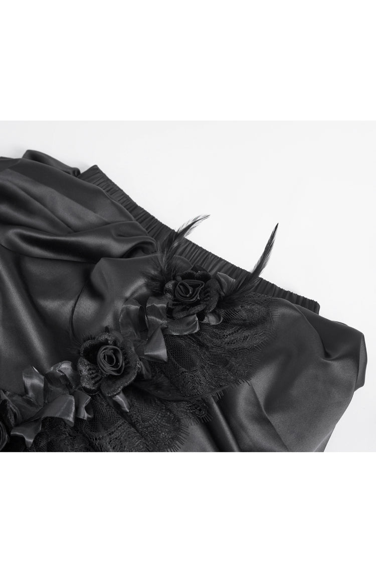 Black Multi-layer Stitching Lace Womens Gothic Skirt - Product - 10