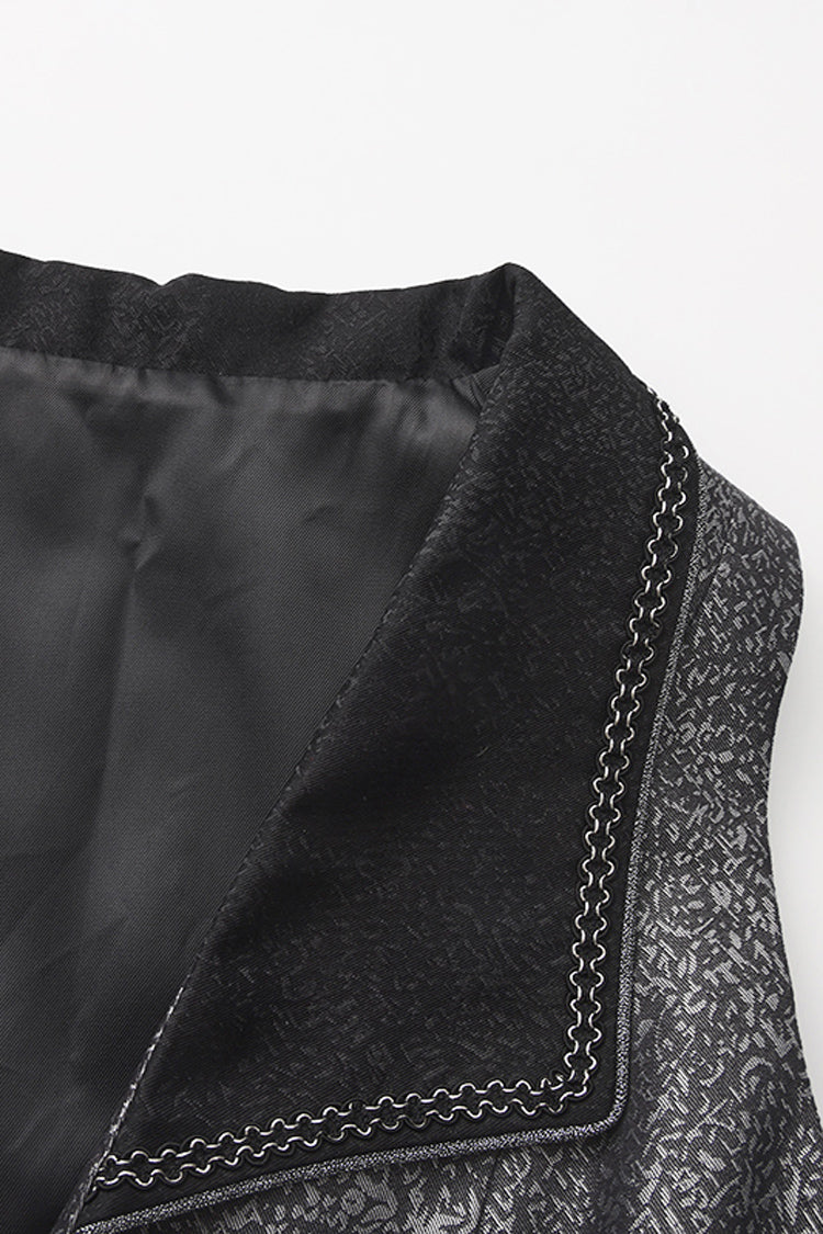 Silver [Eternal Dislocated Boundary] Sleeveless Lace Slim Gothic Elegant Prince Handsome Lolita Long Coat - Product - 2