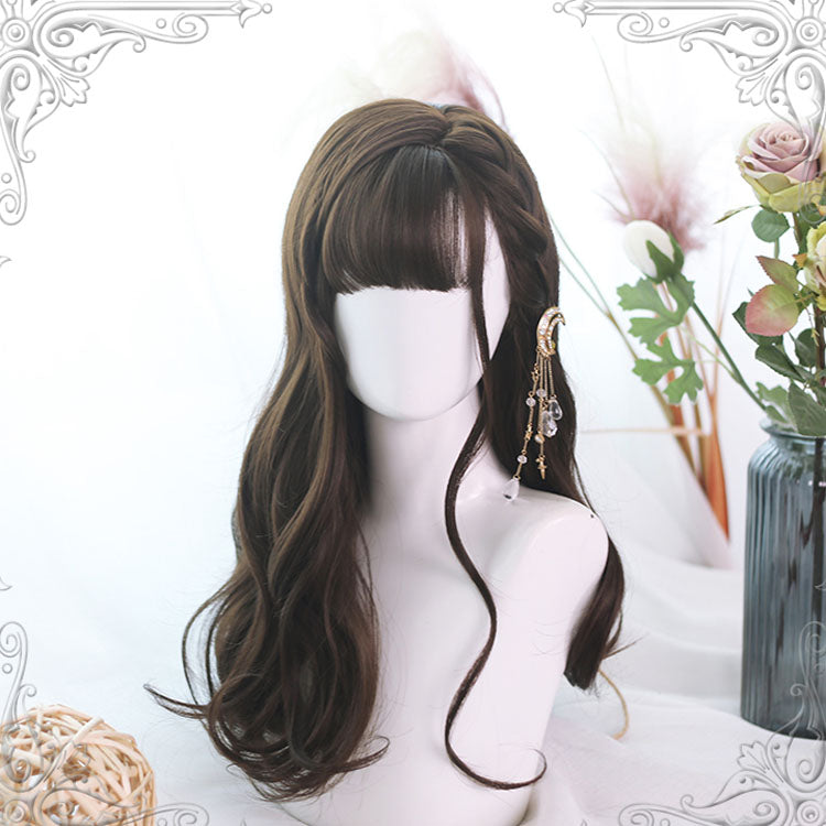Brown Air Bangs Camilla Long Classic Lolita Wigs - Brown - 1