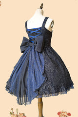 Black/Blue Ruffle Cardigan Bowknot Lace Classic Lolita Dress - Product - 11
