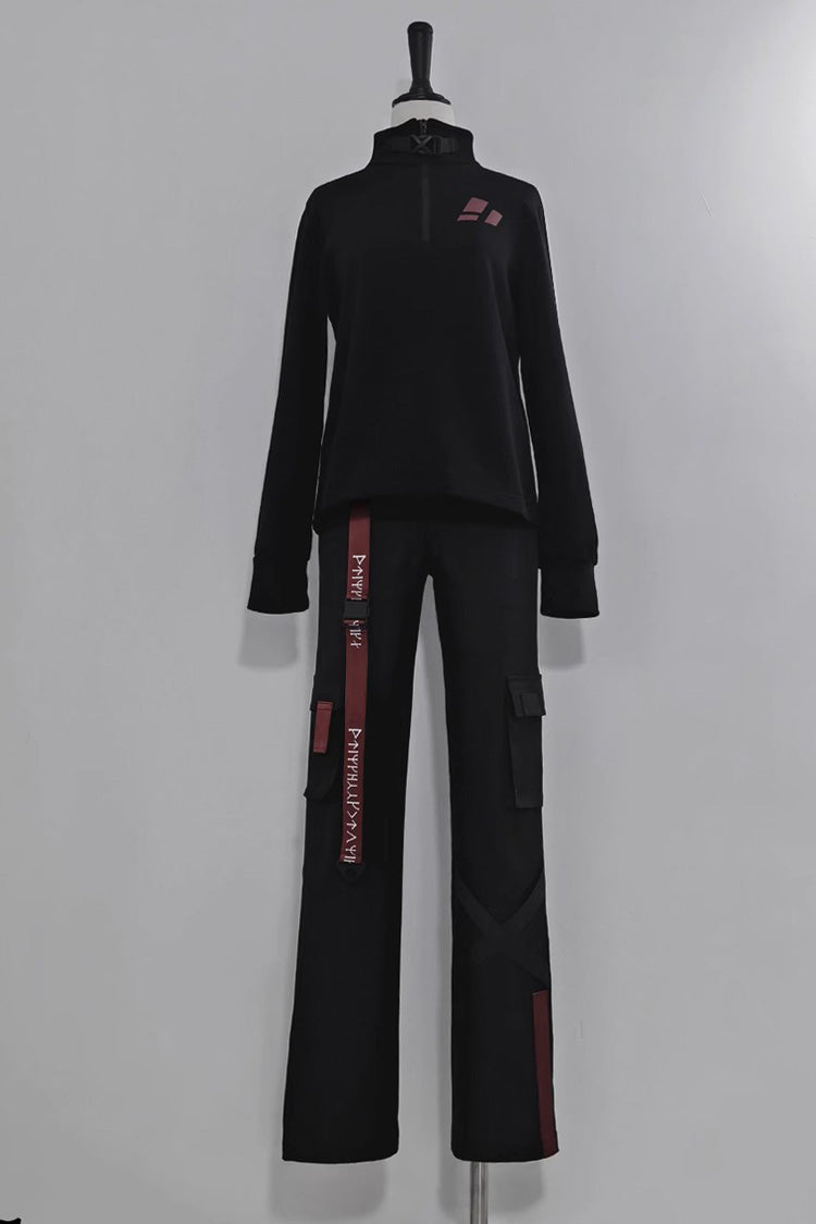Black Unmarked Blade Gothic Handsome Ouji Lolita Long Pants - Product - 2