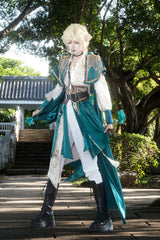 Green Lapel Collar Long Sleeves Gothic Chinese Style Military Prince Ouji Lolita Full Set - Product - 5