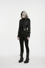 Black Slim Fit Studded Women's Punk Cool Pants with Pockets - Product - 7
