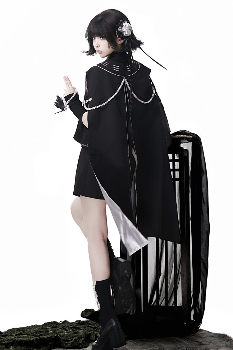 Black [The Strange End of the Immortal Sect] Sleeveless Chinese Style Ouji Lolita Set - Product - 13