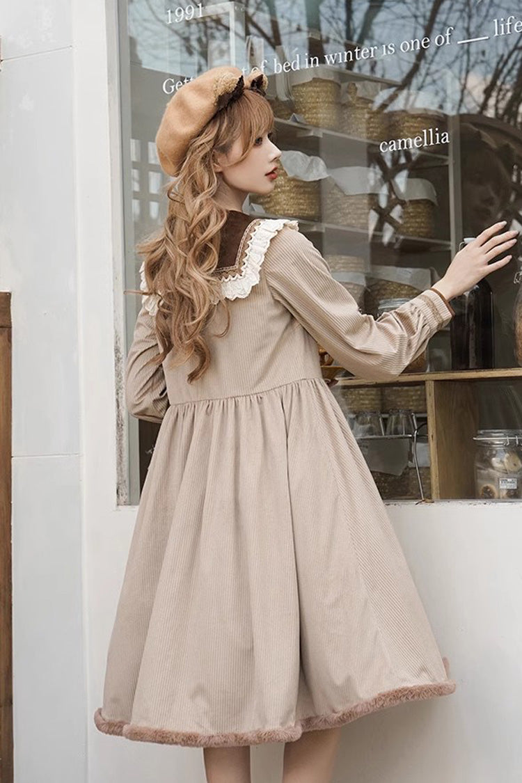 Brown Coco Diary Long Sleeves Autumn Winter Sweet Princess (Dress Only) detail view 4