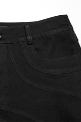 Black Pleated Stitching Mesh Men's Punk Pants - Product - 4