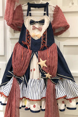 Multi-Color Circus Short Sleeves Multi-layer Print Ruffle Bowknot Sweet Lolita Dress - Product - 9