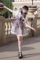 Purple Star Trail Star Yarn Multi-Layer Ballet Sweet Lolita Jsk Dress - Product - 4
