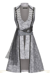 Grey [The Eternal Treasure Route] Sleeveless Vintage Elegant Prince Handsome Ouji Lolita Long Coat - Grey - 1