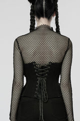 Black Lace-Up Metal Skull Doomsday Women's Gothic Corset - Product - 3