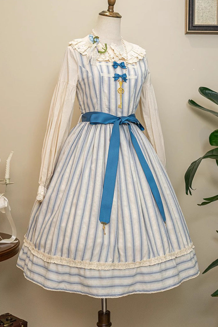 Forest Atlas Striped Print Bowknot Sweet Lolita Jumper Dress 3 Colors - Product - 20