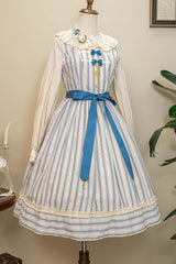 Forest Atlas Striped Print Bowknot Sweet Lolita Jumper Dress 3 Colors - Product - 20