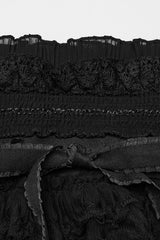 Black Ruffle Stitching Mesh Women's Gothic Leg Warmers - Product - 5