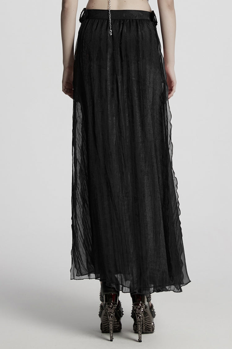 Black Buckle Split Women's Gothic Skirt - Product - 3
