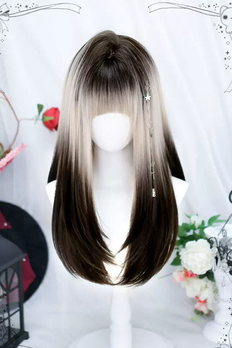Multi-Color Natural Gradient Sweet Lolita Long Straight Wigs - Multi-Color - 1