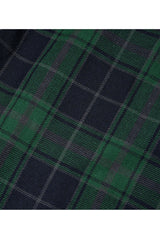 Green Cotton Splicing Mesh Plaid Personalized Pocket Decoration Waist Punk Women's Short Skirt - Product - 9