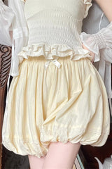 Light Yellow High Waisted Bowknot Sweet Lolita Leggings - Product - 8