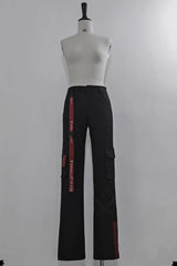 Black Unmarked Blade Gothic Handsome Ouji Lolita Long Pants - Black - 1