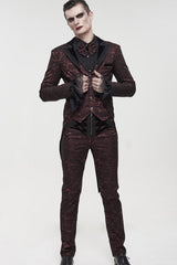 ine Gothic Glossy Pattern Drawstring Lace Decoration Men's Pants - Product - 9