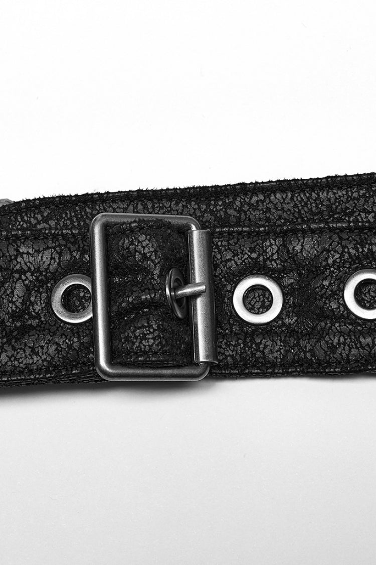 Black Print Embroidery Men's Steampunk Shoulder Harness - Product - 6