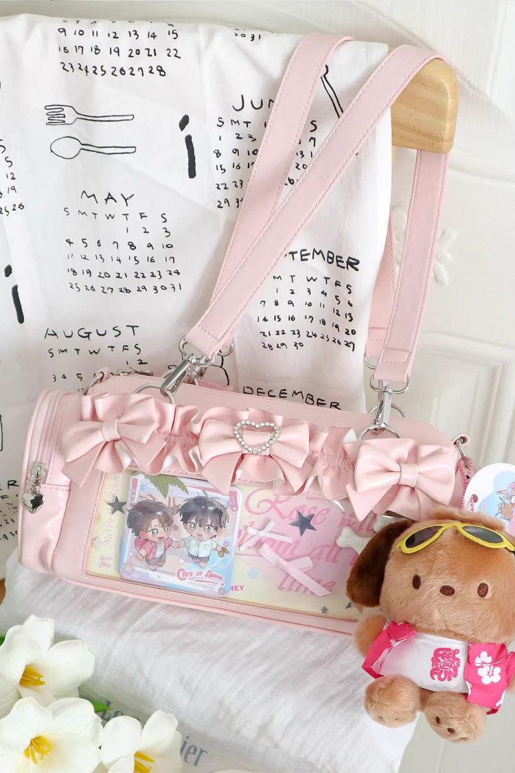 Sweet Heart-shaped Metal Decoration Bow Japanese Itabag 5 Colors - Product - 3